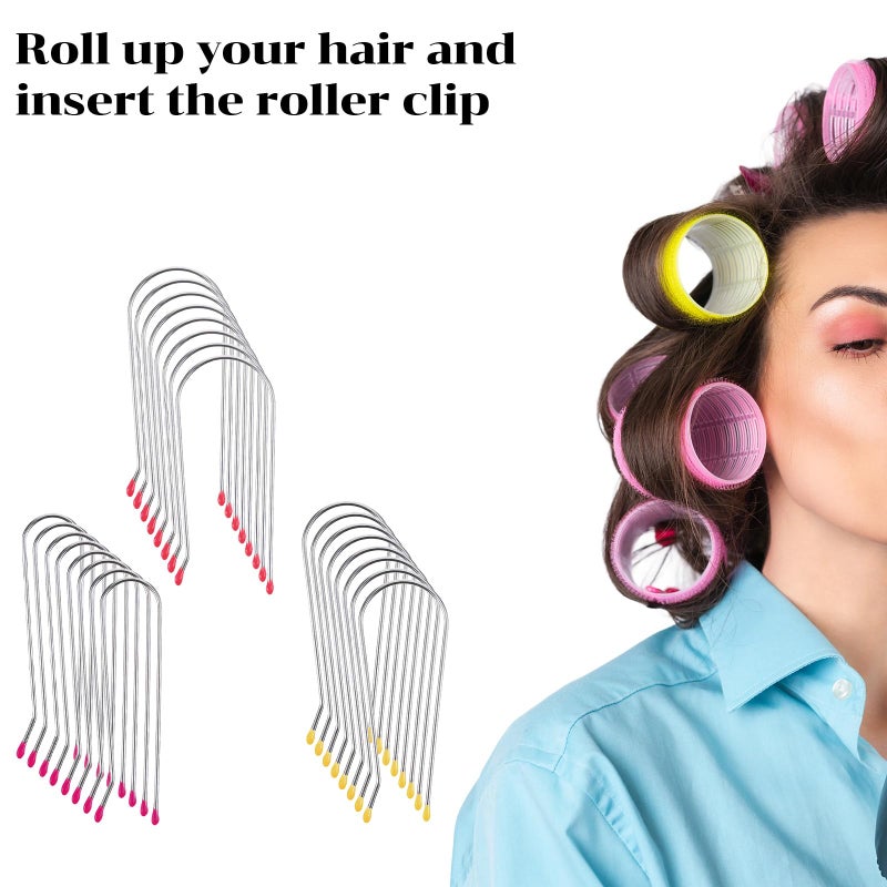 Nogeqi 24 Pcs Hot Roller Clips,Hot Curler Clips Replacement Kit for Heated Rollers,Curler Clip Fits All Sized Rollers Curlers(¾", 1", 1¼") - Image 3